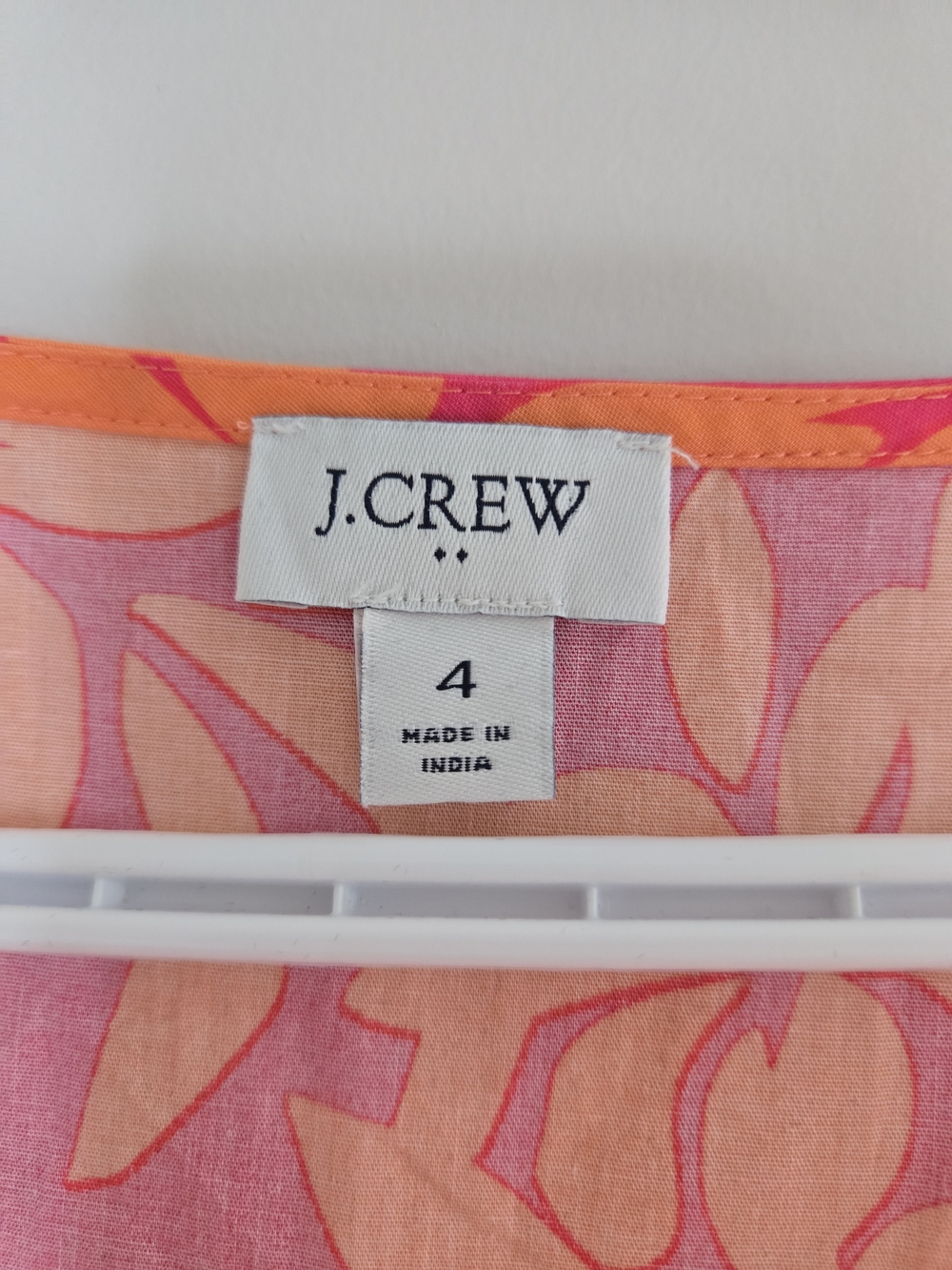 J. Crew pink + orange floral v-neck flowy midi dress, has pockets + side zipper - Picture 3 of 5